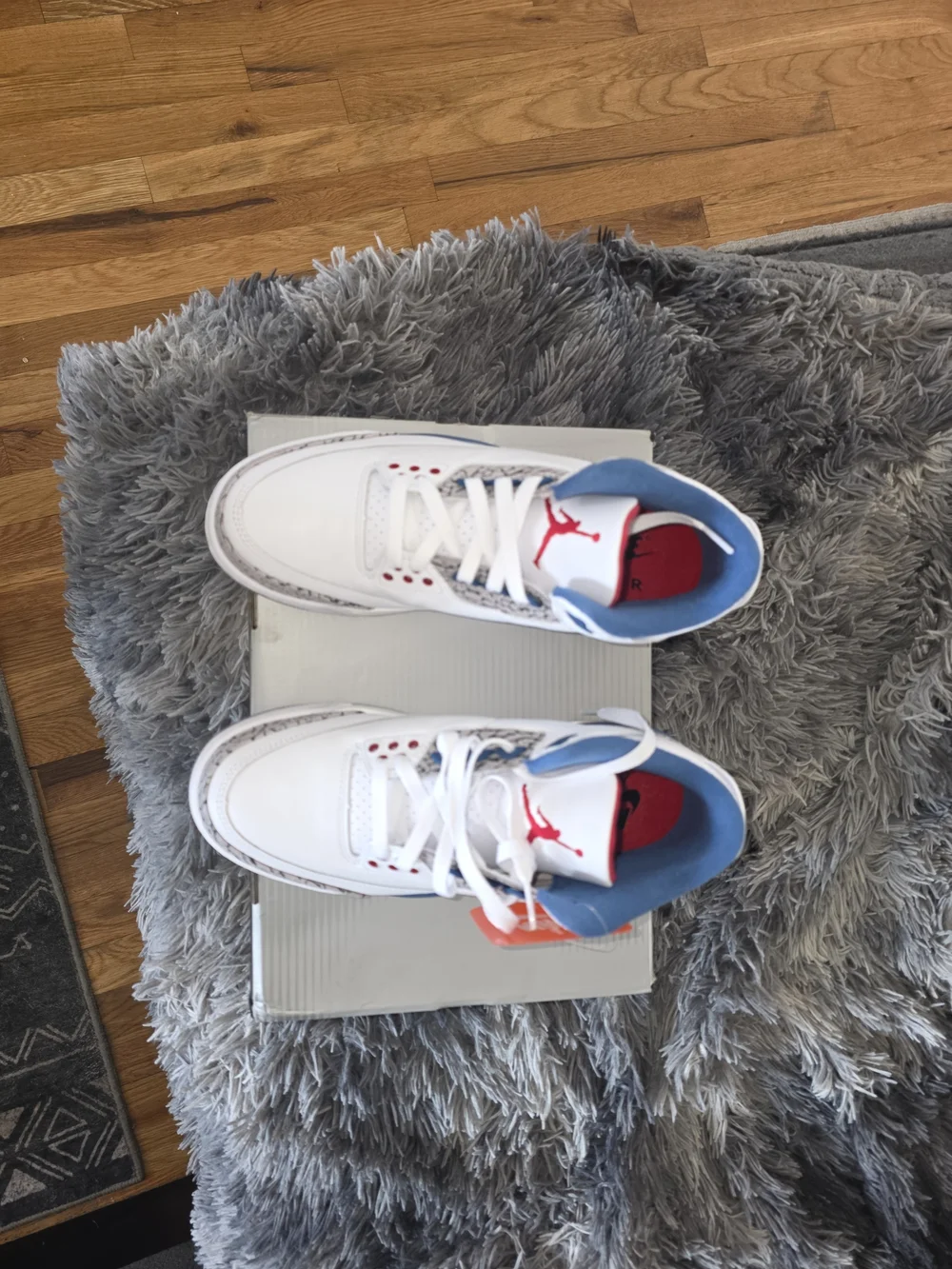 Jordan Kids White, Red & Blue Retro Sneakers